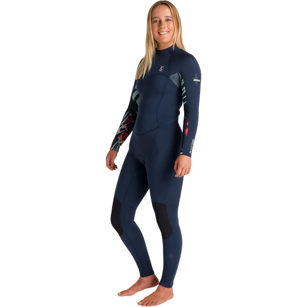 2026 C-Skins Womens NuWave Solace 4/3mm Back Zip Wetsuit C-NSO43WBZ - Bluestone / Bluestone X